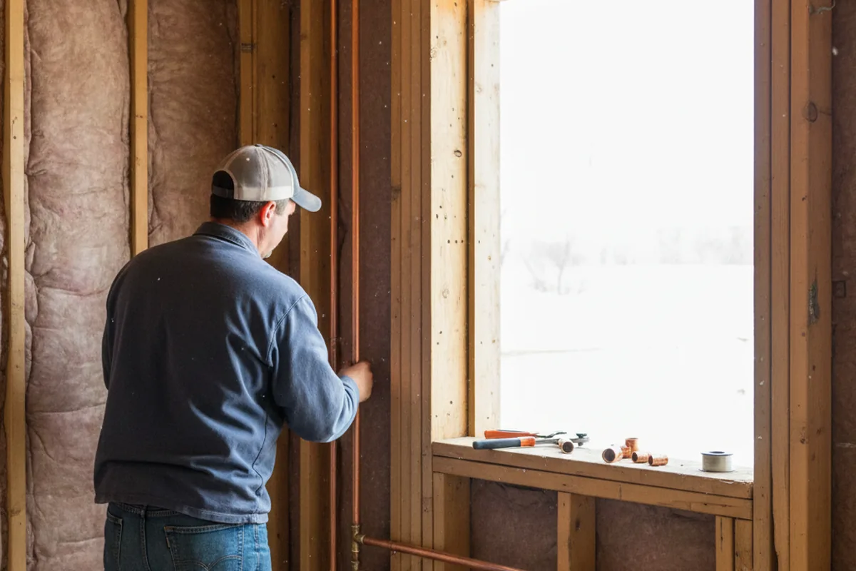 Licensed plumber running new copper supply lines in a Ottawa home